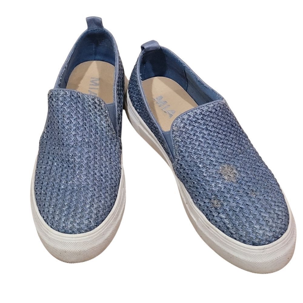 MIA Blue Weave Texture Slip On